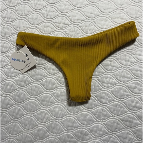 KULANIS KINIS 
Mustard V-Cut Cheeky Bikini Bottom-NWT - Picture 2 of 3
